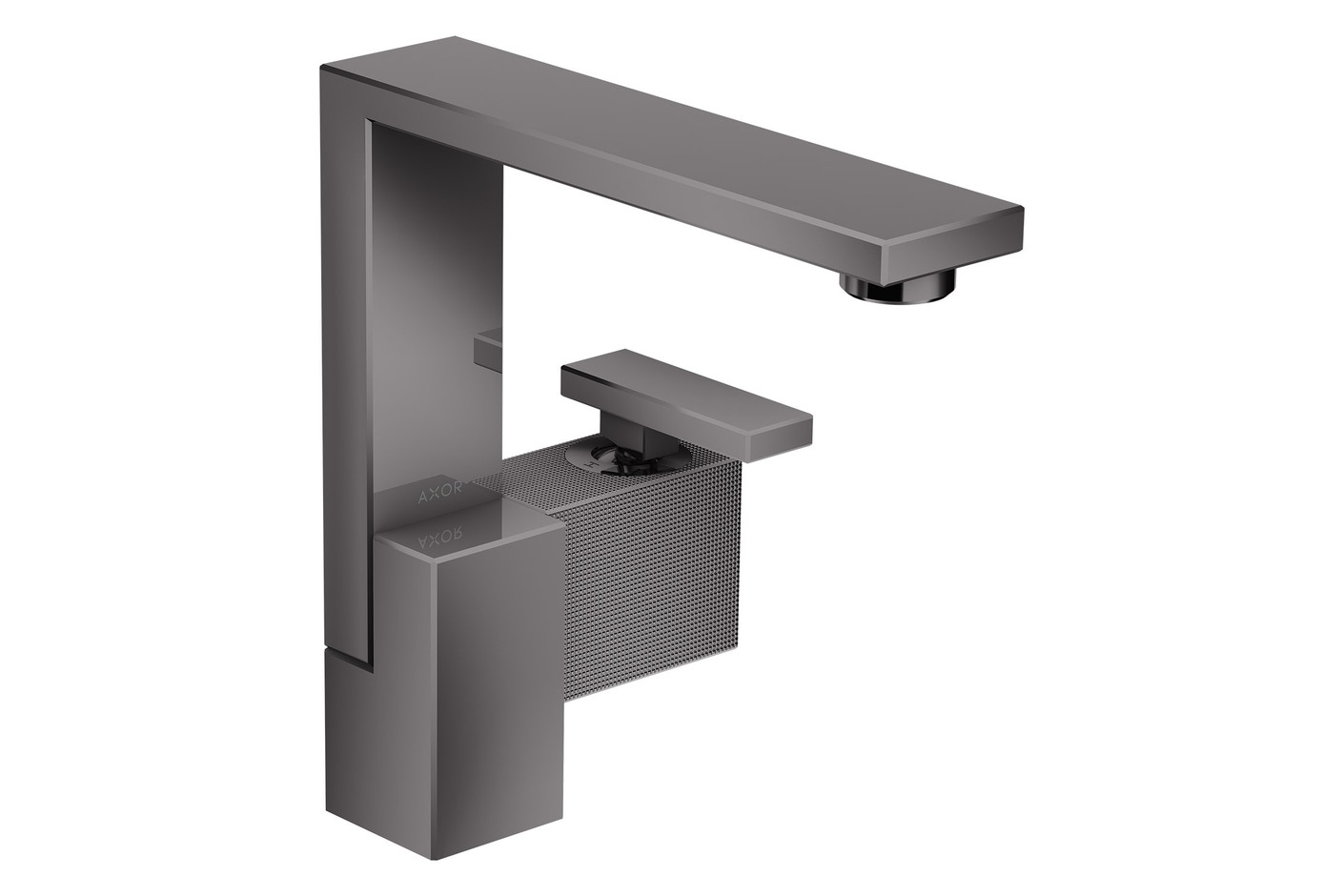 AXOR Edge Einhebel-Waschtischmischer 190 mit Push-Open Ablaufgarnitur - Diamantschliff Polished Black Chrome