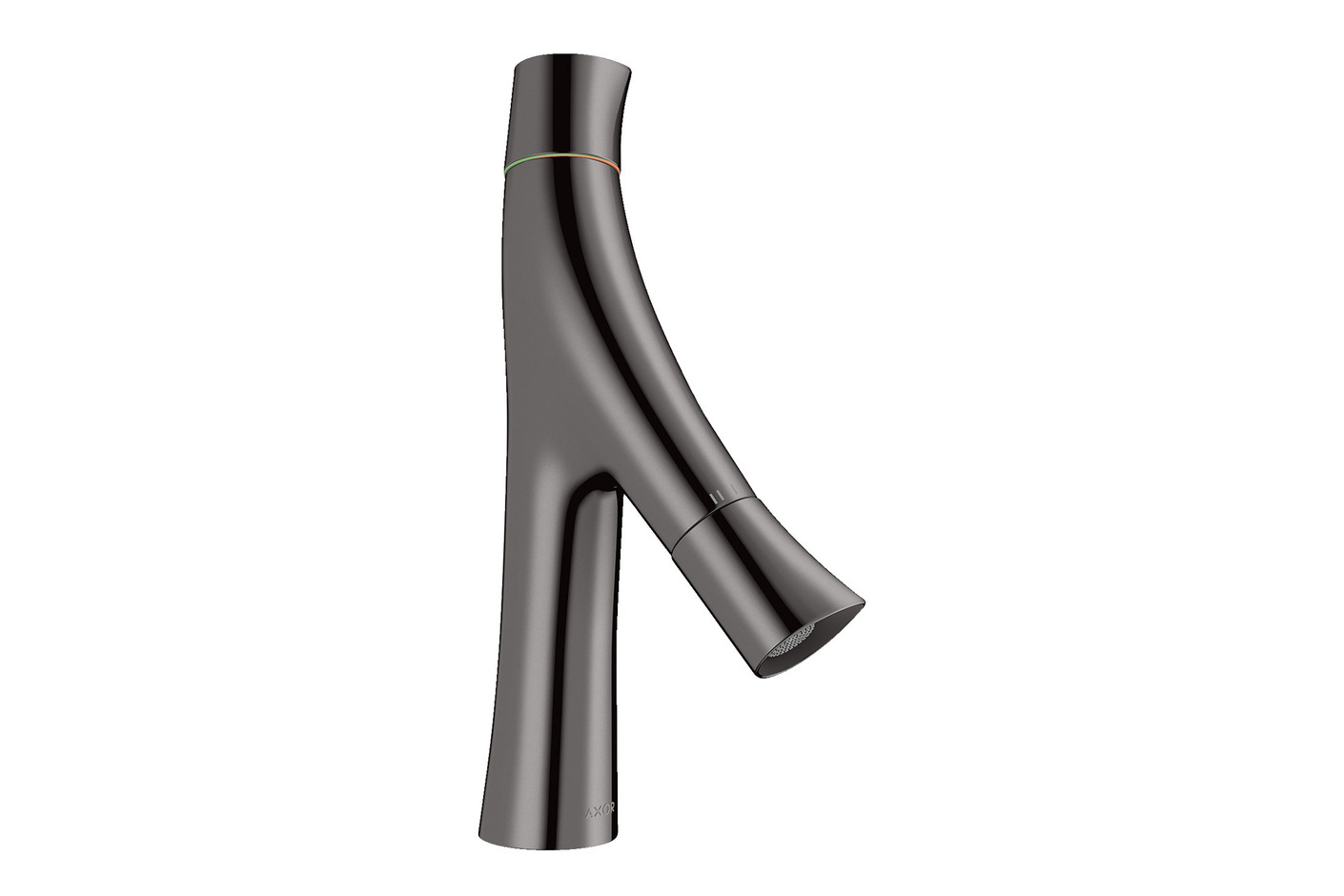 AXOR Starck Organic 2-Griff Waschtischmischer 80 mit Ablaufgarnitur Polished Black Chrome