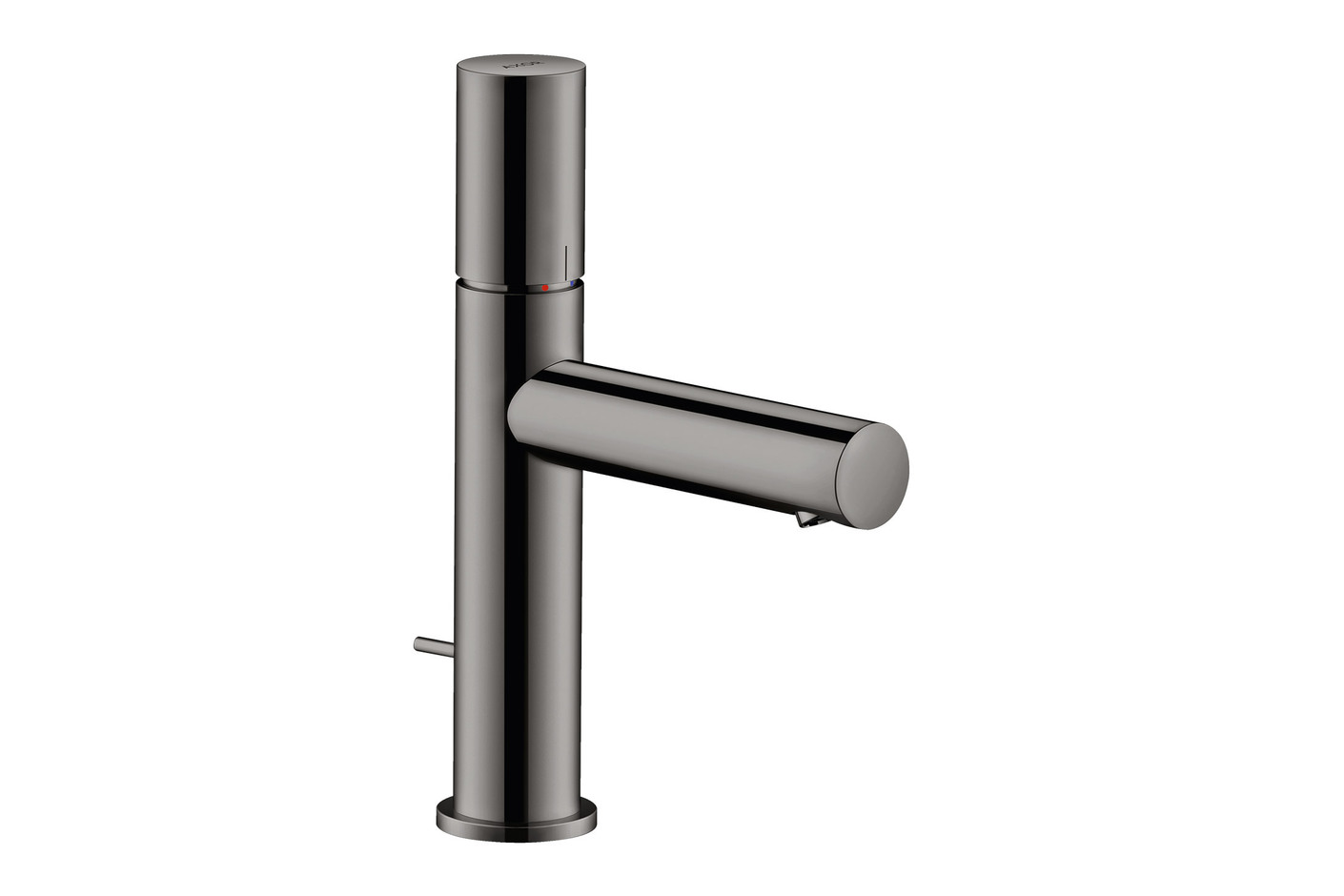 AXOR Uno Single lever basin mixer 110 with zero handle with pop-up waste set Polished Black Chrome