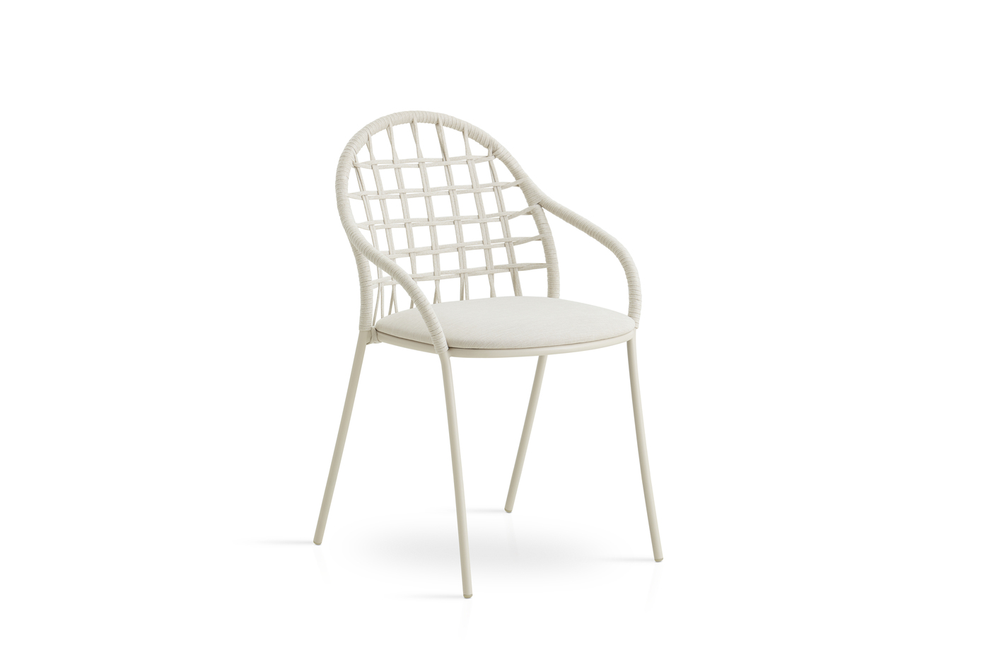 Petale hand-woven dining armchair  with grid pattern C098 TB