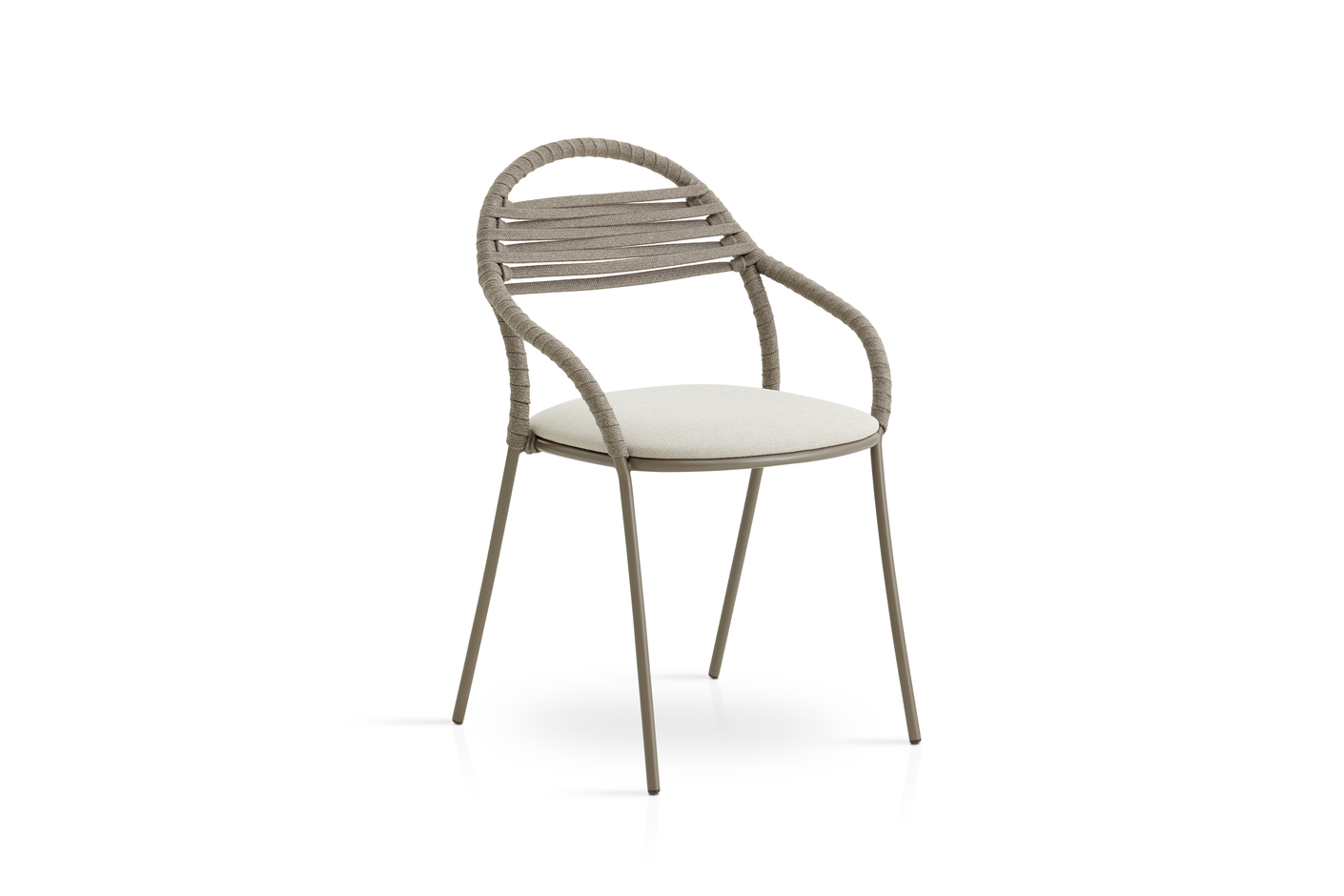 Petale hand-woven dining armchair with grid pattern C098 TC