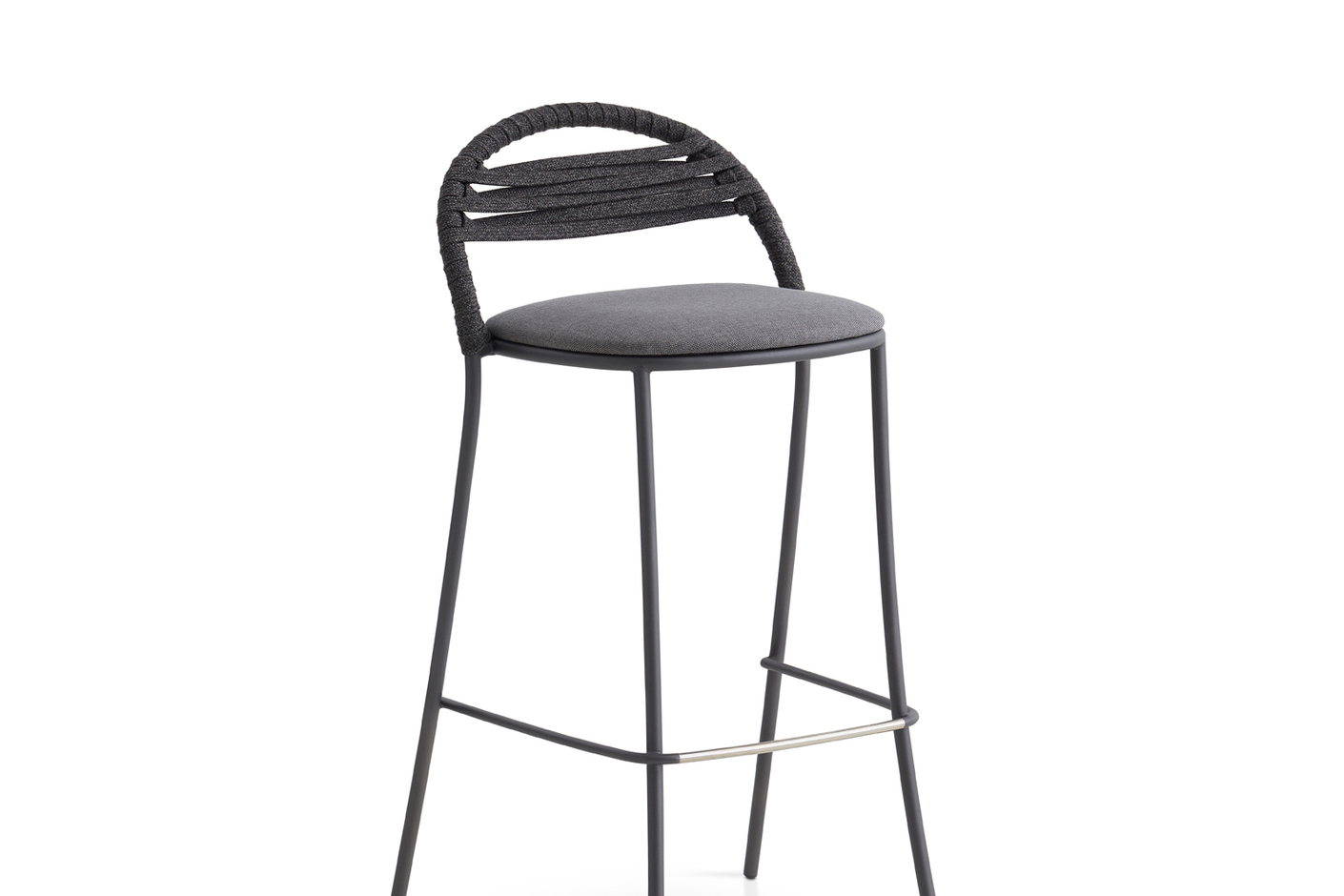 Petale hand-woven bar stool with stripe pattern C099 TC