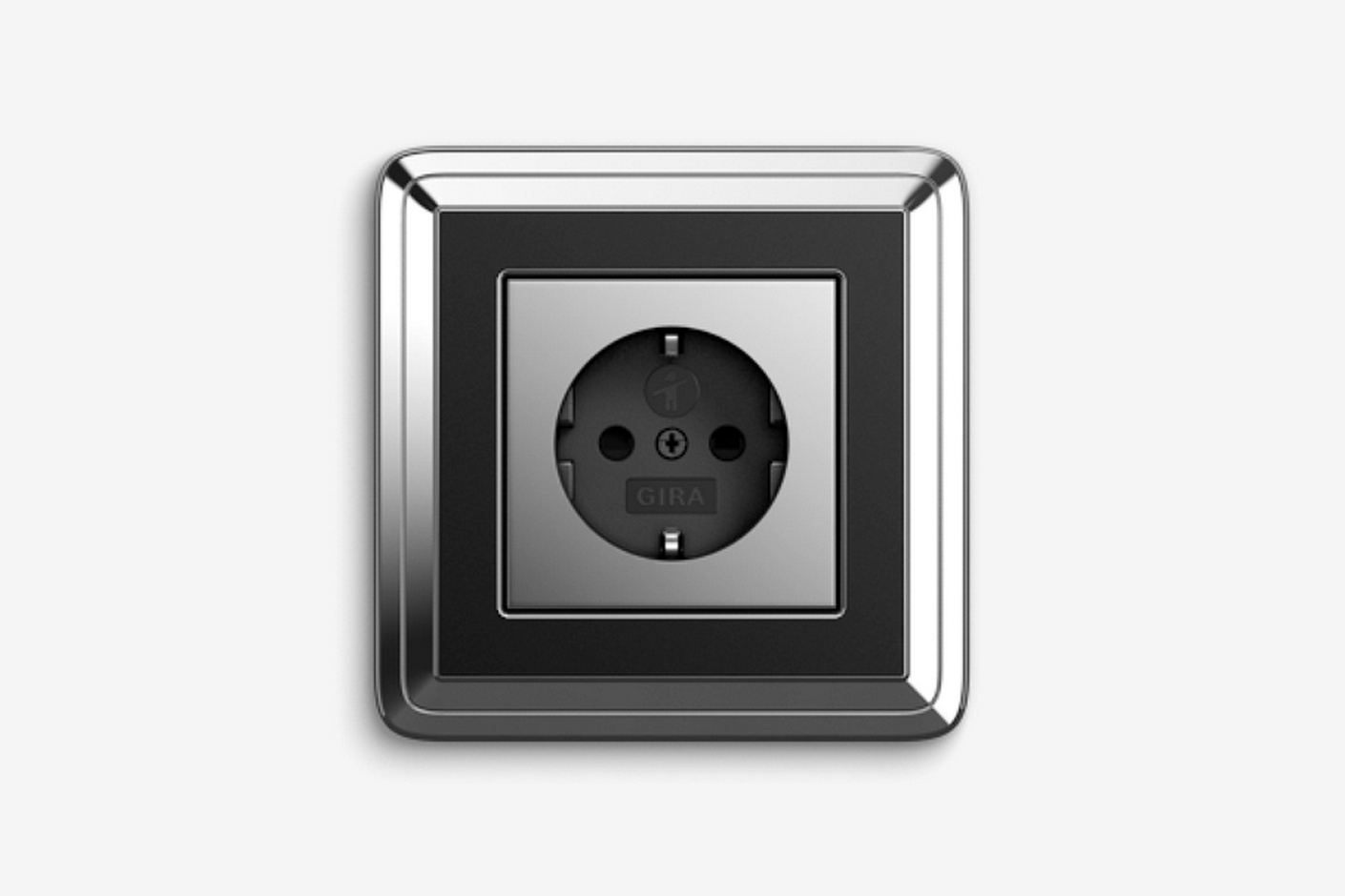 Classi X Schuko Chrom Schwarz