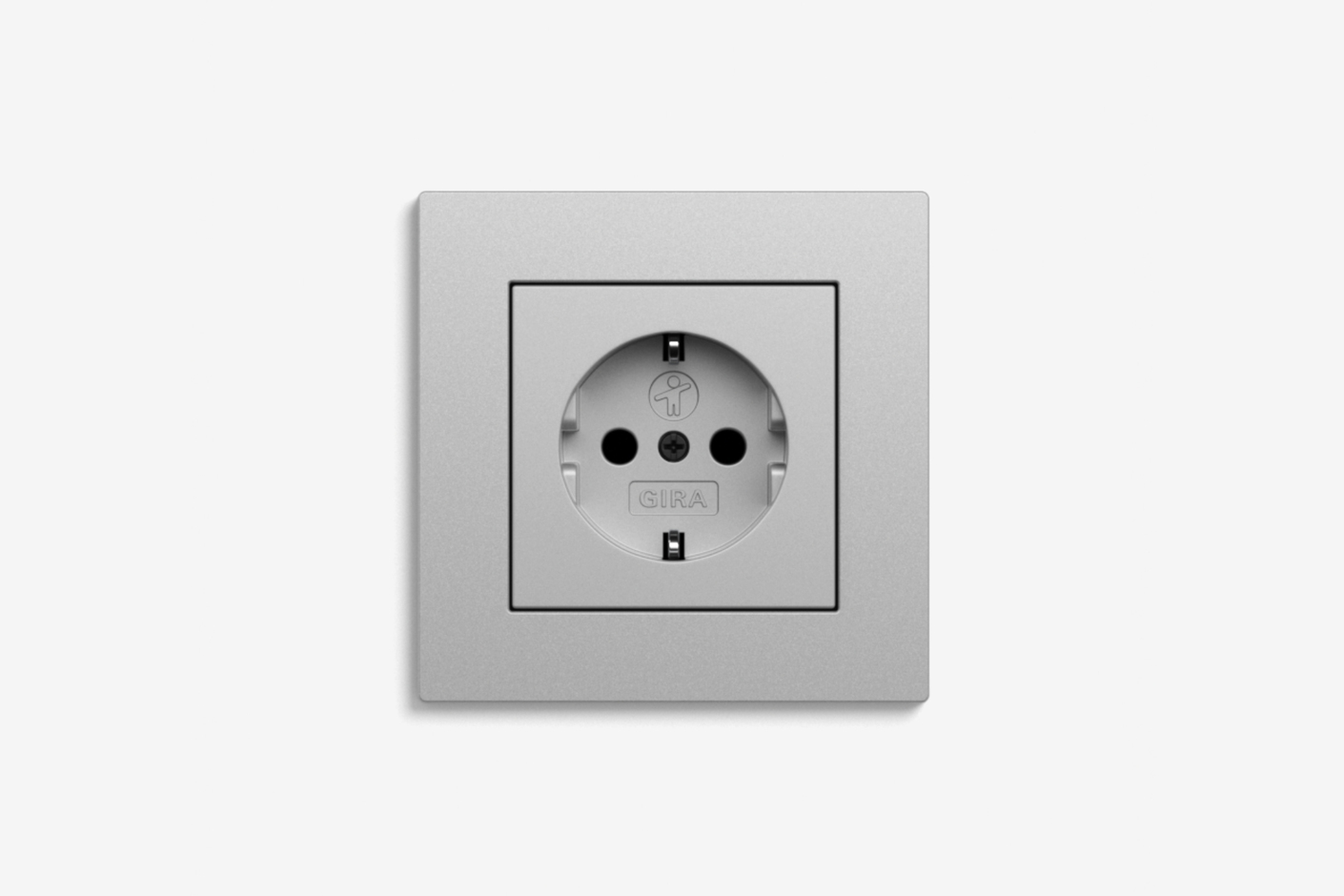 E2 Flach Schuko Farbe alu