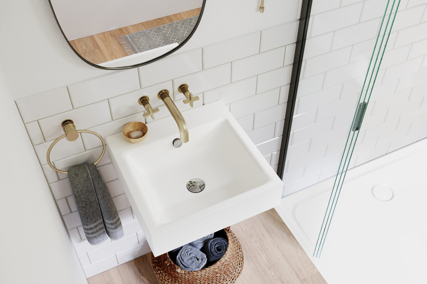 PURO washbasin wall mounted