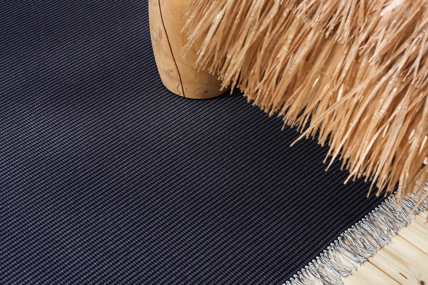 River 15510402 col navy blue melange grey ends with fringes woodnotes