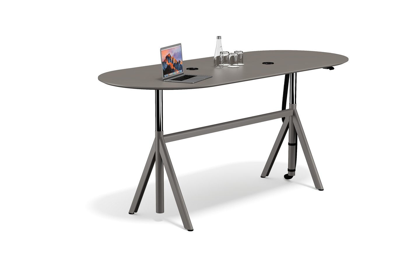Slide Height-adjustable desk and meeting table