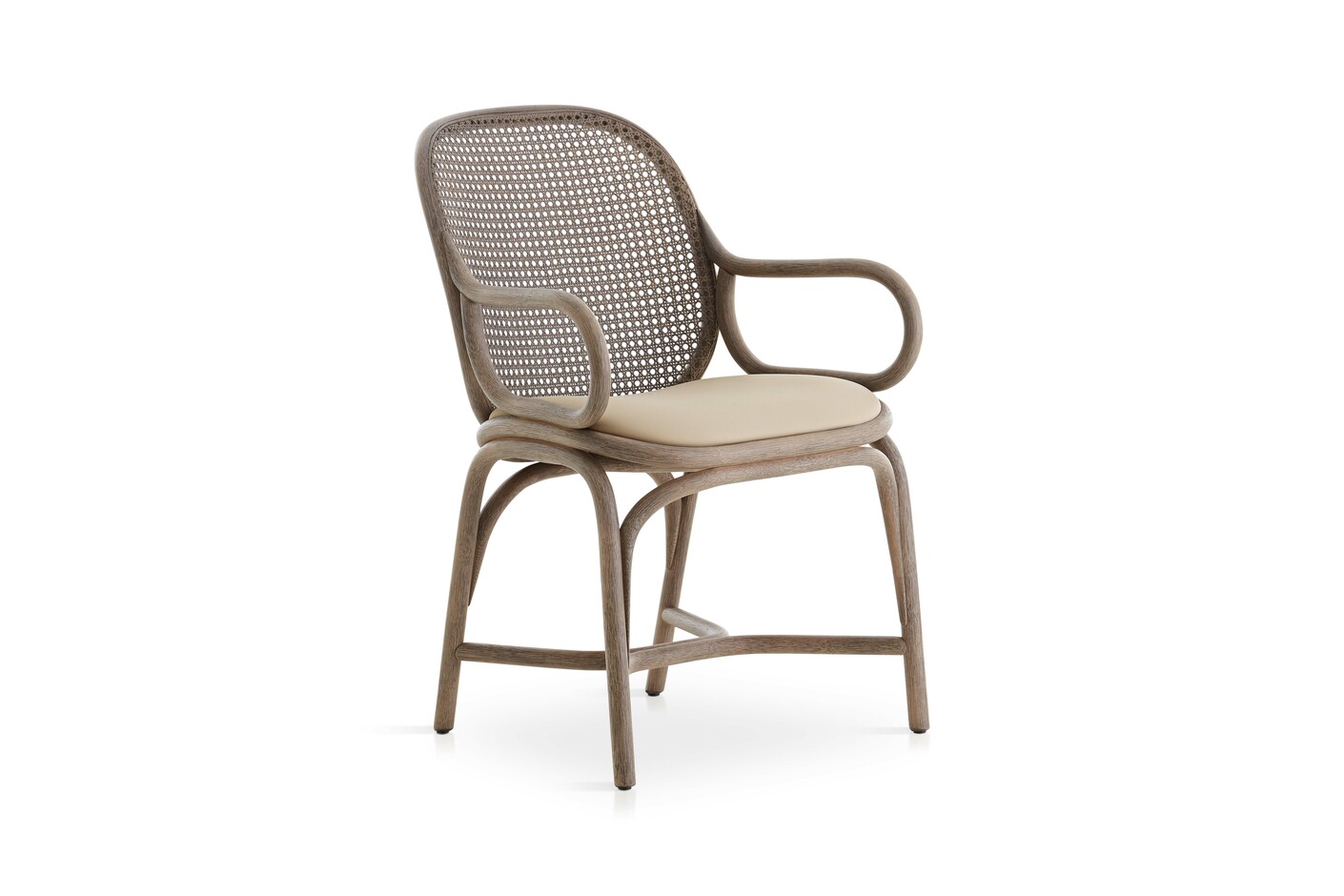 Frames Stuhl mit Armlehne, Fussgestell in Rattan T041  U