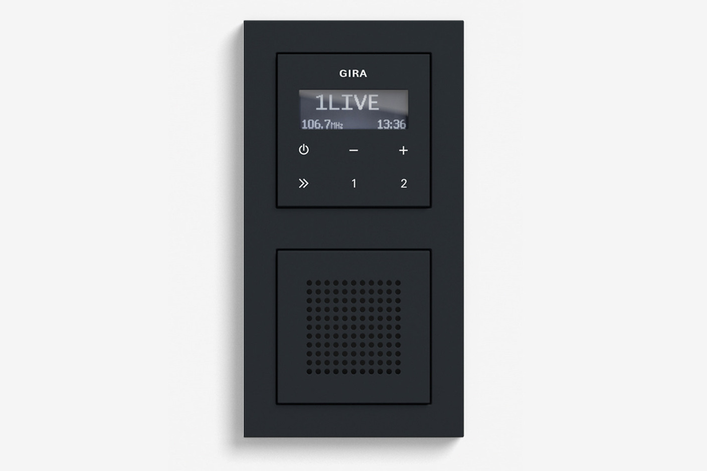 Gira Unterputz Radio mit einem Lautsprecher, Schwarz matt (mit E2)