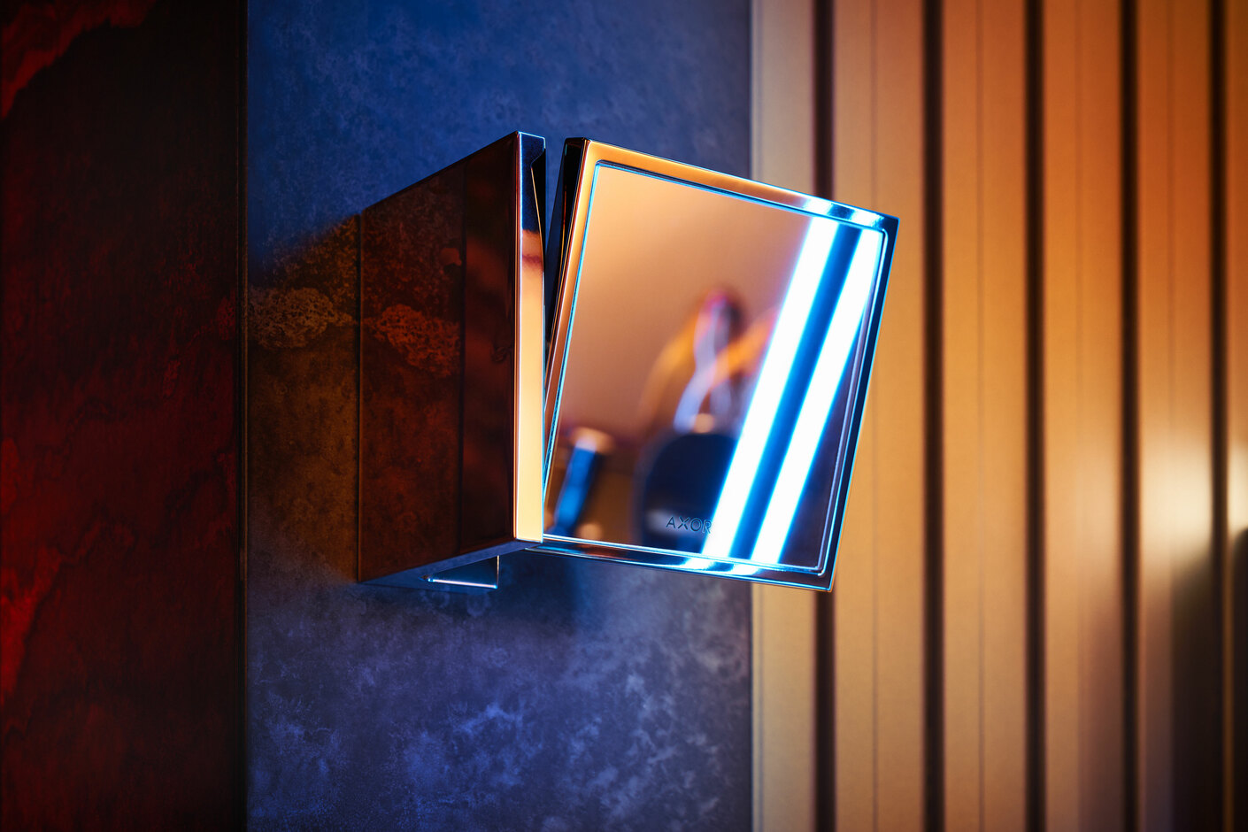 AXOR Universal Rectangular Rasierspiegel | Polished Gold Optic
