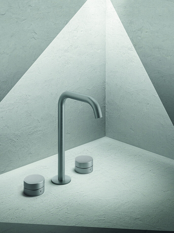 AC/EX ECLIPSE Aboutwater Boffi / 3-Loch-Waschtischmischer - Edelstahl Gebürstet