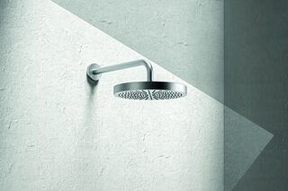 AC/EX ECLIPSE Aboutwater Boffi / Rain showerhead Ø cm 24 with shower arm - shower set3/4” built-in thermostatic shower mixer - Brushed Stainless Steel  by  Fantini