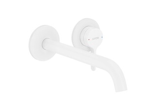 AXOR One Single lever basin mixer for concealed installation wall-mounted with lever handle and spout 220 mm | matt white  by  AXOR