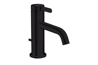 AXOR One Single lever basin mixer 70 with lever handle and pop-up waste set Matt Black  by  AXOR