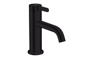 AXOR One Single lever basin mixer 70 with lever handle and waste set Matt Black  by  AXOR