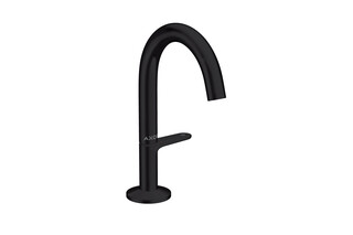 AXOR One Basin mixer Select 140 with push-open waste set Matt Black  by  AXOR