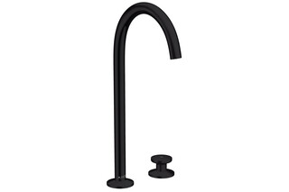 AXOR One 2-hole basin mixer Select 260 with push-open waste set Matt Black  by  AXOR