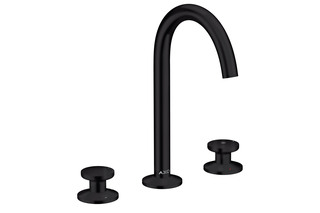 AXOR One 3-hole basin mixer Select 170 with push-open waste set Matt Black  by  AXOR