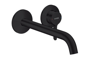 AXOR One Single lever basin mixer for concealed installation wall-mounted with lever handle and spout 220 mm Matt Black  by  AXOR