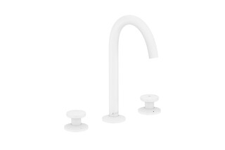 AXOR One 3-hole basin mixer Select 170 with push-open waste set | matt white  by  AXOR