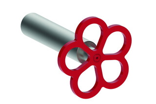 AW/EX PIPE Boffi Fantini Aboutwater / Toilet roll holder, Robe hook. Towel rail - Brushed Stainless Steel/Red  by  Fantini