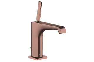 AXOR Citterio E Single lever basin mixer 130 with pin handle and pop-up waste set brushed red gold  by  AXOR