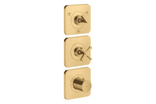 AXOR Citterio E Thermostatic module 380/120 for concealed installation for 3 functions with escutcheons Brushed Gold Optic  by  AXOR