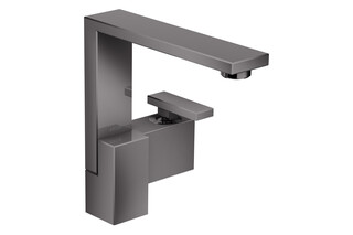 AXOR Edge Single lever basin mixer 190 with push-open waste set - diamond cut Polished Black Chrome  by  AXOR