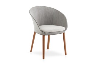 Blum dining armchair with solid wood legs C166 W  by  Expormim