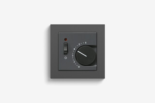 Room temperature controller with NC contact 1-way switch and control light, anthracite (including E2)  by  Gira
