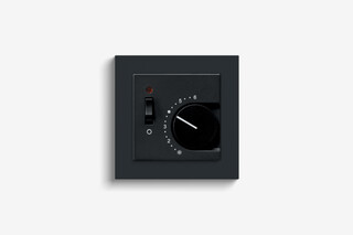 Room temperature controller with NC contact 1-way switch and control light, black (including E2)  by  Gira