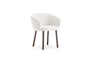 Huma Stuhl, gepolstert, Fussgestell in Massivholz T071 WN  von  Expormim