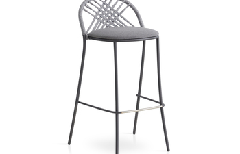 Petale hand-woven bar stool with diamond pattern C099 TA