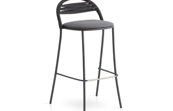 Petale hand-woven bar stool with stripe pattern C099 TC
