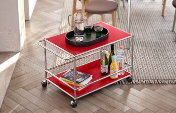 USM Haller Serving Cart | Ruby red