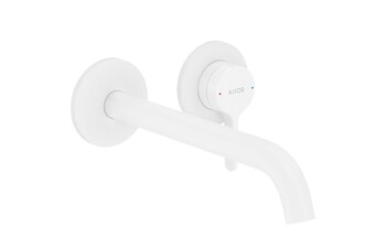 AXOR One Single lever basin mixer for concealed installation wall-mounted with lever handle and spout 220 mm | matt white