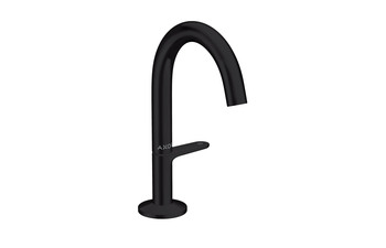 AXOR One Basin mixer Select 140 with push-open waste set Matt Black