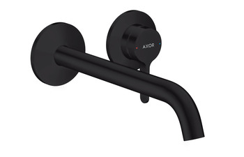 AXOR One Single lever basin mixer for concealed installation wall-mounted with lever handle and spout 220 mm Matt Black