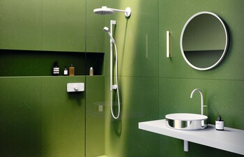 AXOR One Shower set 75 1jet EcoSmart with wall connection | matt white