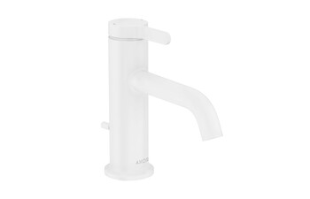 AXOR One Single lever basin mixer 70 with lever handle and pop-up waste set | matt white