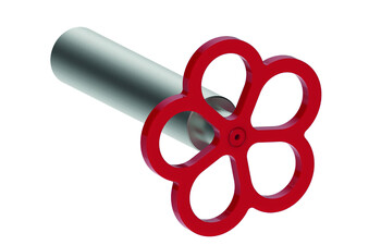 AW/EX PIPE Boffi Fantini Aboutwater / Toilet roll holder, Robe hook. Towel rail - Brushed Stainless Steel/Red