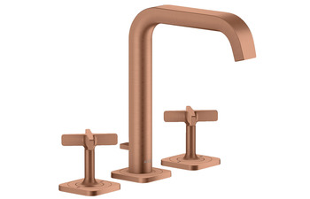 AXOR Citterio E 3-hole basin mixer 170 with escutcheons and pop-up waste set brushed red gold