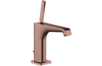 AXOR Citterio E Single lever basin mixer 130 with pin handle and pop-up waste set brushed red gold