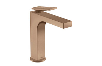 AXOR Citterio Single lever basin mixer 160 with lever handle and pop-up waste set - rhombic cut brushed red gold