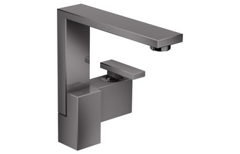 AXOR Edge Single lever basin mixer 190 with push-open waste set - diamond cut Polished Black Chrome