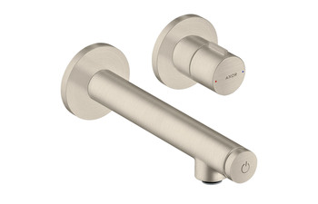 AXOR Uno Basin mixer for concealed installation wall-mounted Select with spout 158 mm Brushed Nickel