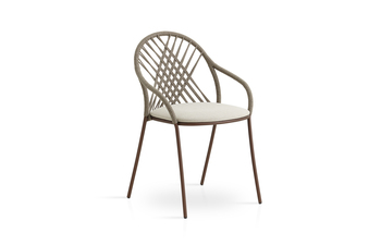 Petale hand-woven dining armchair with diamond pattern C098 TA