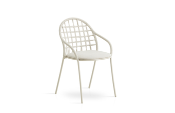 Petale hand-woven dining armchair  with grid pattern C098 TB