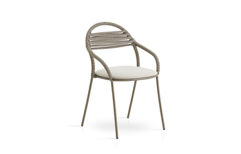 Petale hand-woven dining armchair with grid pattern C098 TC