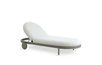 Cask outdoor chaise longue with wheels C989